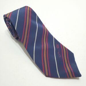 Jean Patou Necktie Blue Stripe Pattern Men's Silk Neck Tie French 57x3"